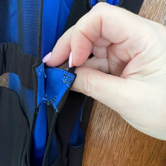 Beautiful black floor length gown with jeweled neckline and cut out sides - Picture 10 of 12